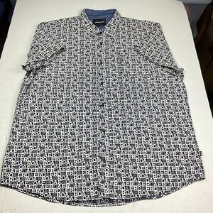 Aeropostale Mens Cotton Button Shirt Logo Script Print Short Sleeve Top Size 4XL